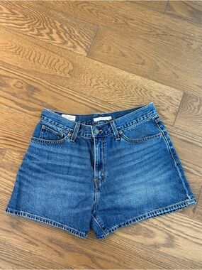Levi's Medium Blue High-Waist Denim Shorts